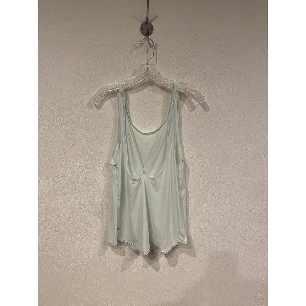 Lululemon Let It Slip Tank Top Womens 6 Green Scoop Neck Drapey Back Athletic - Picture 4 of 4